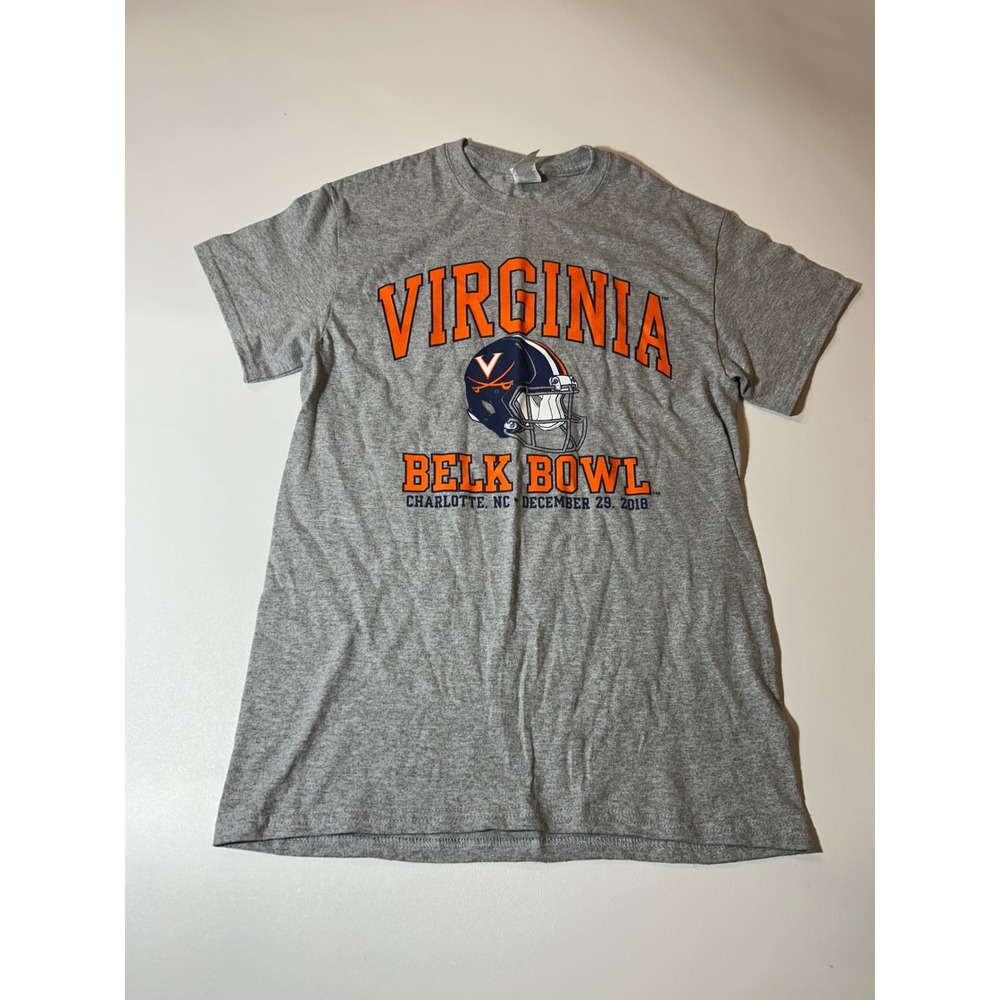 Gildan T-Shirt Men's Small Gray Virginia Belk Bowl 2018 Football Graphic